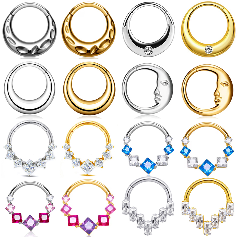 Conch Earring Hoop - แหวนจมูกไทเทเนียม ASTM F136 G23 แบบคลิกเกอร์ 1