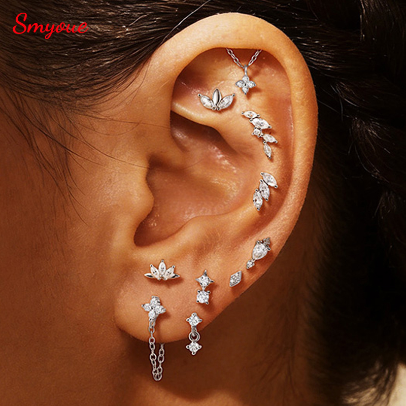 Body Jewelry Flat Back - ต่างหูมอยส์ซาไนต์ Smyoue แท้ 100% เงินแท้ S925