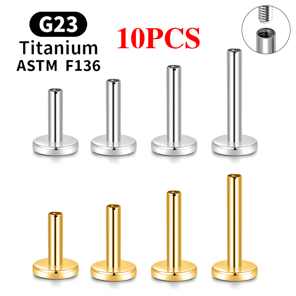 Body Jewelry Internally Threaded - 10PCS G23 ไทเทเนียมเจาะเกลียวภายในต่างหูฐาน Rod 16G สําหรับ