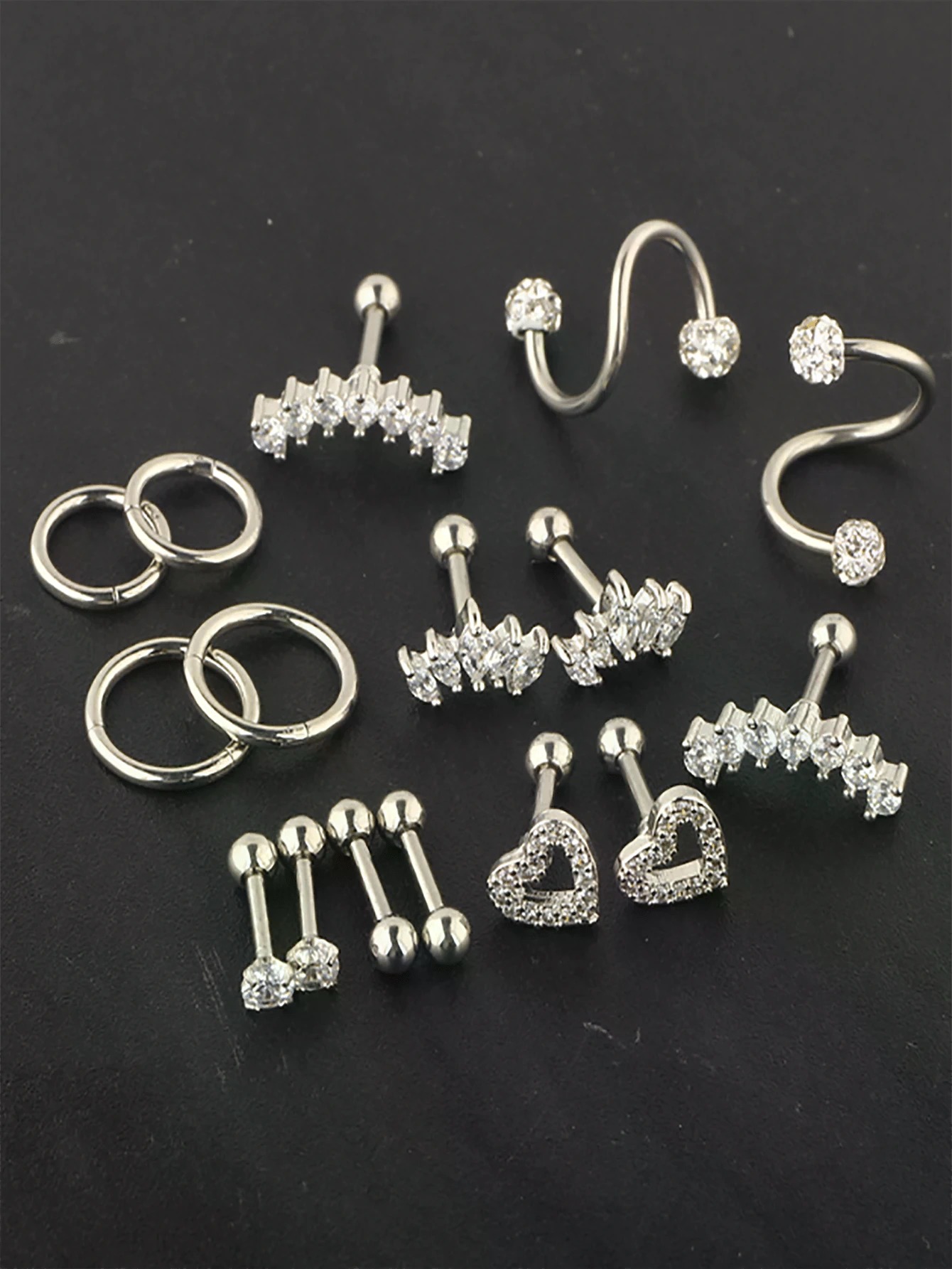 Conch Earring Hoop - SGIAWETA-16ชิ้น ต่างหูเจาะกระดูกอ่อน 16G สำหรับเจาะ Tragus, ต่างหู