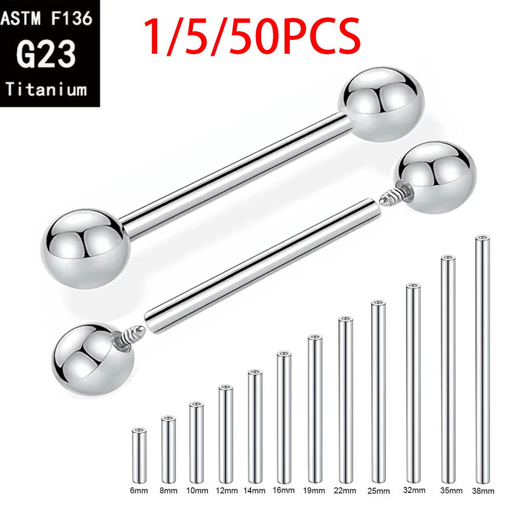 Body Jewelry Internally Threaded - 1/5/50 ชิ้น ASTM F136 ไทเทเนียมเกรดสำหรับฝังในร่างกาย แบบเกลียวใน