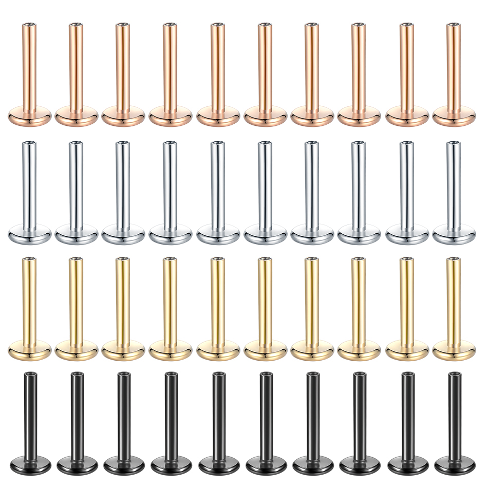 Body Jewelry Internally Threaded - 10ชิ้น/เซ็ตผ่าตัดเหล็ก Labret Lip Piercing อุปกรณ์เสริมภายในเกลียวหู Tragus