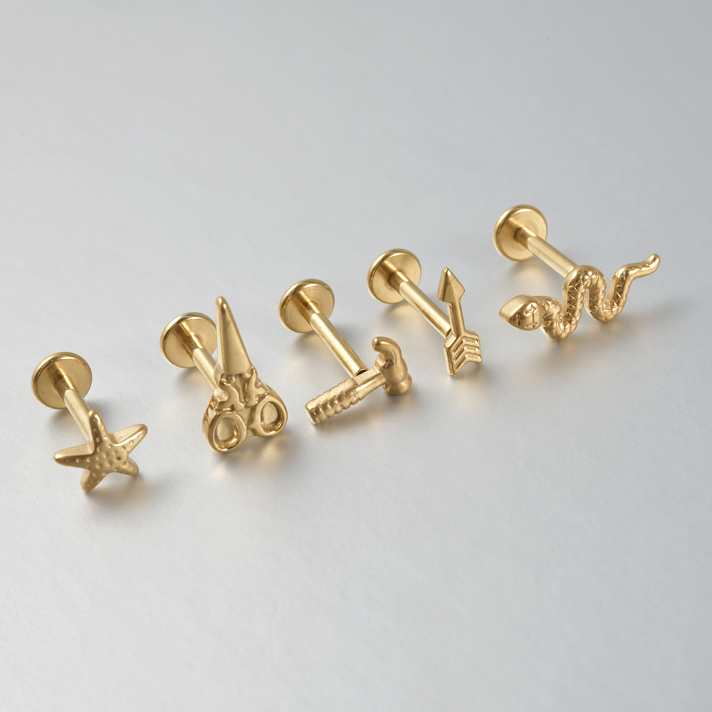 1PC ไทเทเนียม Lip Studs ด้ายภา - Body Jewelry Internally Threaded บทวิจารณ์และราคา