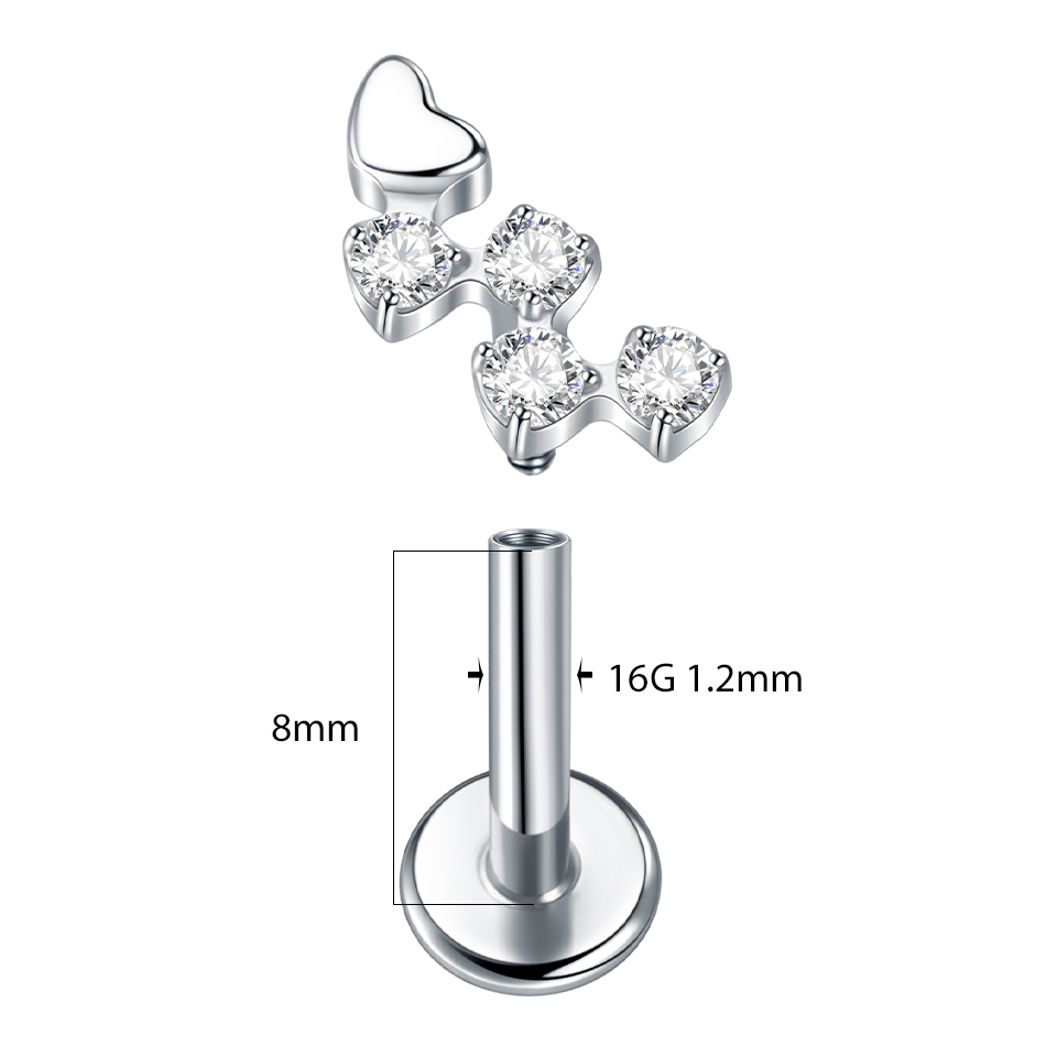 1ชิ้นต่างหูหมุดเกลียวทรงกระบอก - Body Jewelry Internally Threaded บทวิจารณ์และราคา