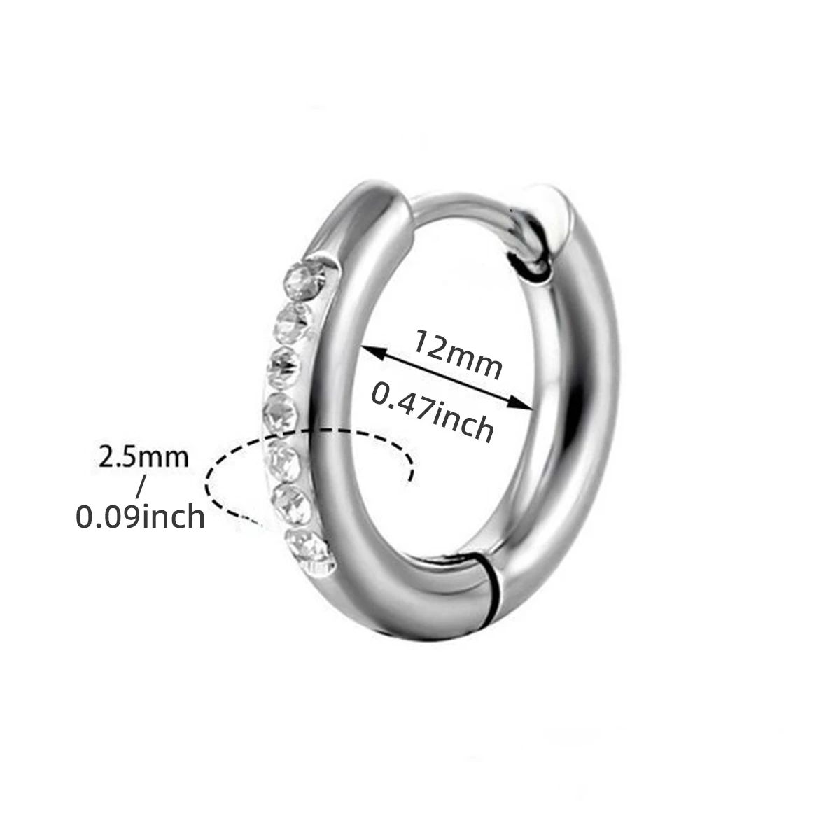 2 ชิ้นสแตนเลสสตีล Cz Hoop ต่าง - Conch Earring Hoop บทวิจารณ์และราคา