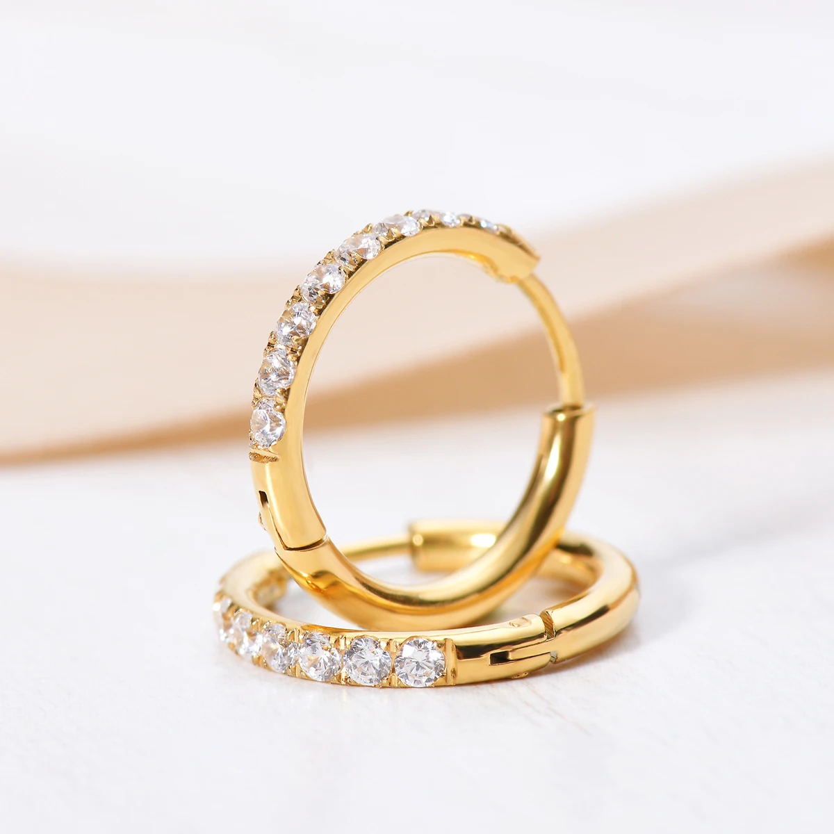 2 ชิ้นสแตนเลสสตีล Cz Hoop ต่าง - Conch Earring Hoop บทวิจารณ์และราคา