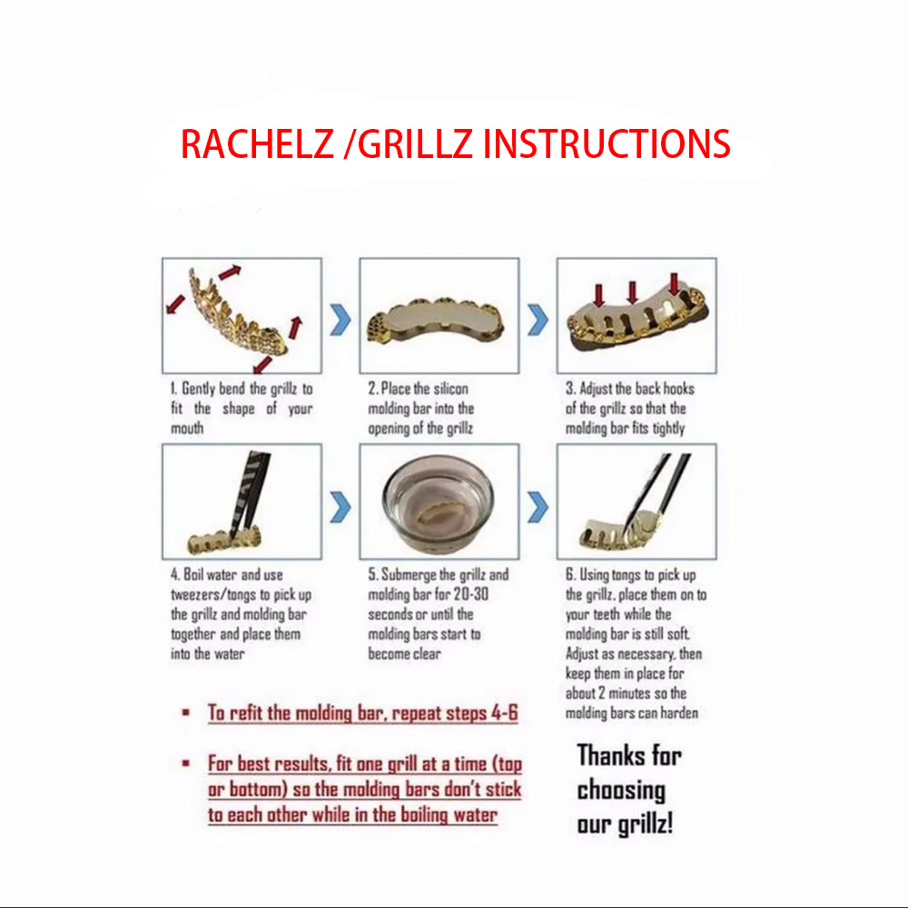 RACHELZ Hip Hop สีดํา Fangs ฟั - Body Jewelry Gold Plated บทวิจารณ์และราคา