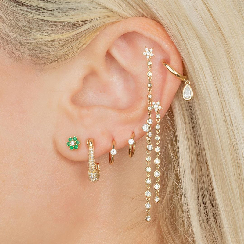 CRMYA ทองเงินสีวงกลมต่างหูผู้ห - Conch Earring Hoop บทวิจารณ์และราคา