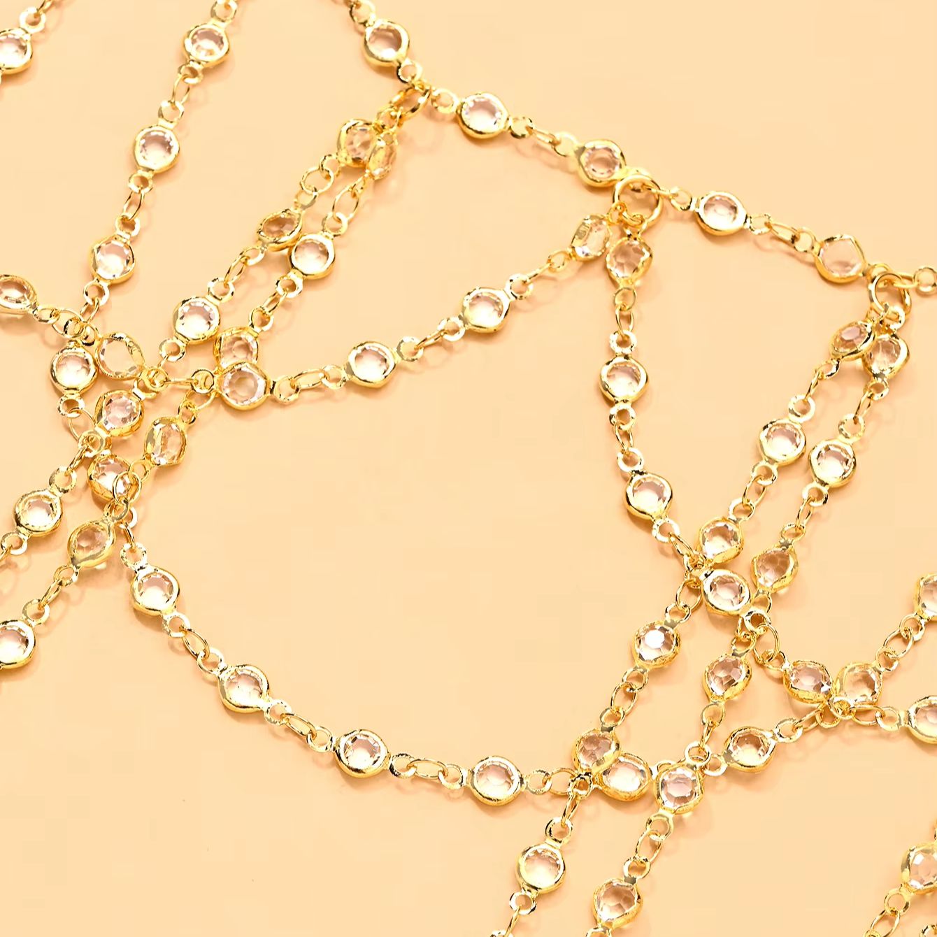 สร้อยคอประดับคริสตัลชุบทองคำขา - Body Jewelry Gold Plated บทวิจารณ์และราคา
