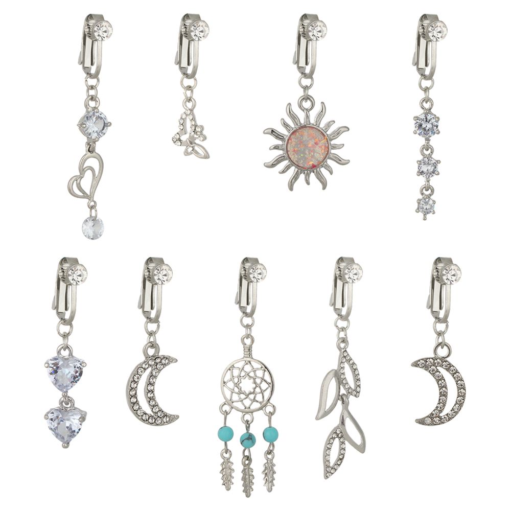 คลิปหนีบเจาะสะดือปลอมรูปผีเสื้ - Body Jewelry And Earrings บทวิจารณ์และราคา