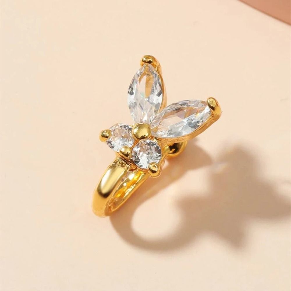 แหวนจมูกรูปผีเสื้อประดับเพชรซิ - Body Jewelry And Earrings บทวิจารณ์และราคา