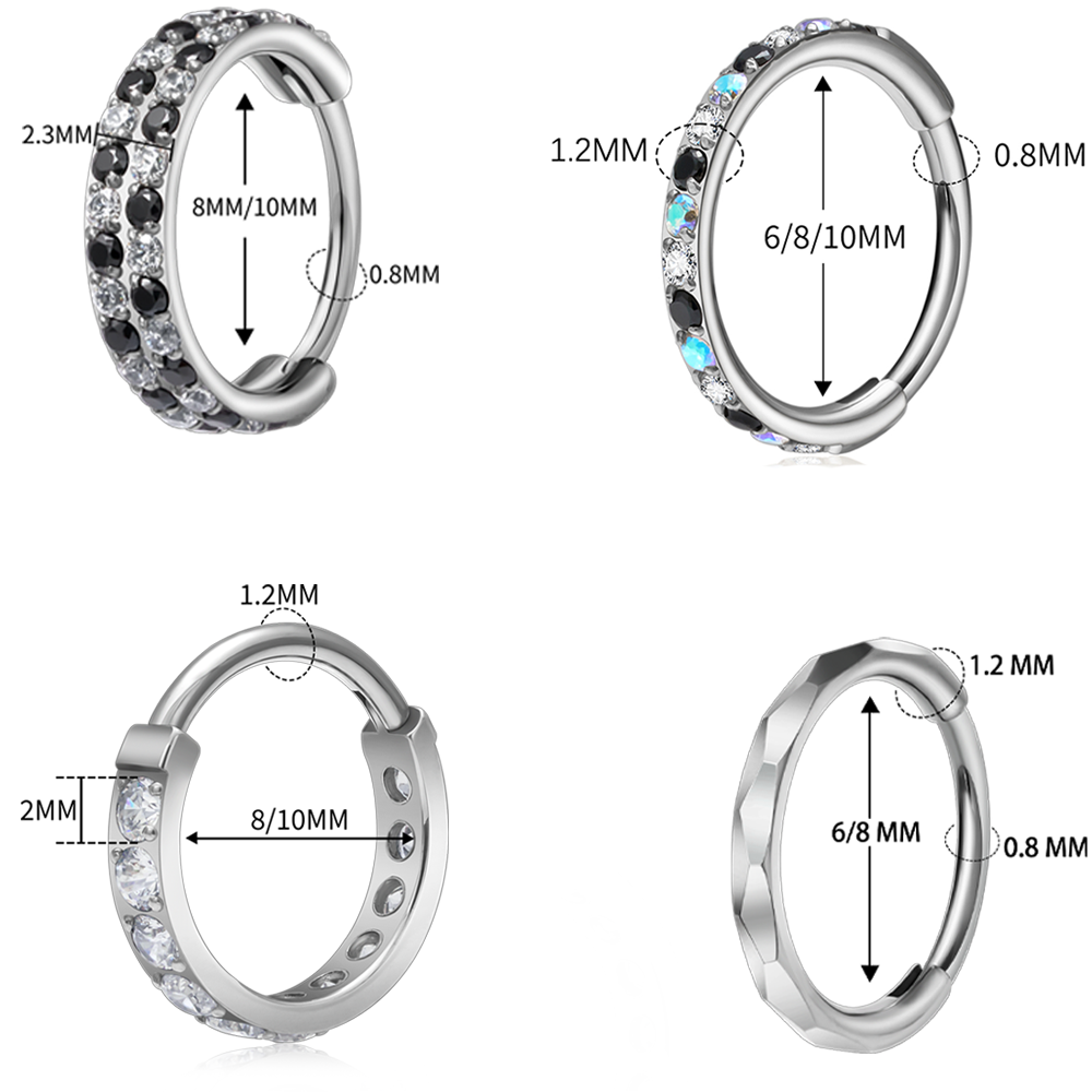 ต่างหูไทเทเนียม G23 ประดับเพชร - Conch Earring Hoop บทวิจารณ์และราคา