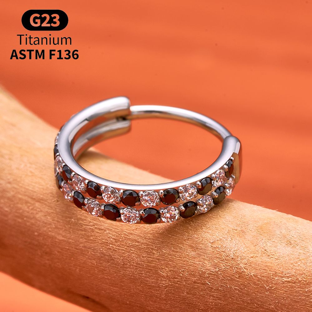 ต่างหูไทเทเนียม G23 ประดับเพชร - Conch Earring Hoop บทวิจารณ์และราคา