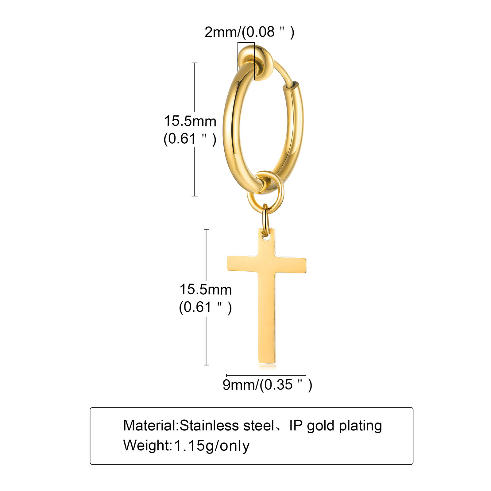 ต่างหูข้าม Mens, Huggie Hoop ต - Conch Earring Hoop บทวิจารณ์และราคา