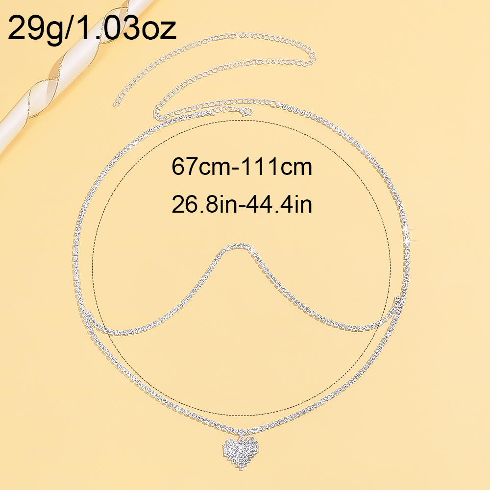 จี้รูปหัวใจประดับเพชรแบบสองชั้ - Body Jewelry Gold Plated บทวิจารณ์และราคา