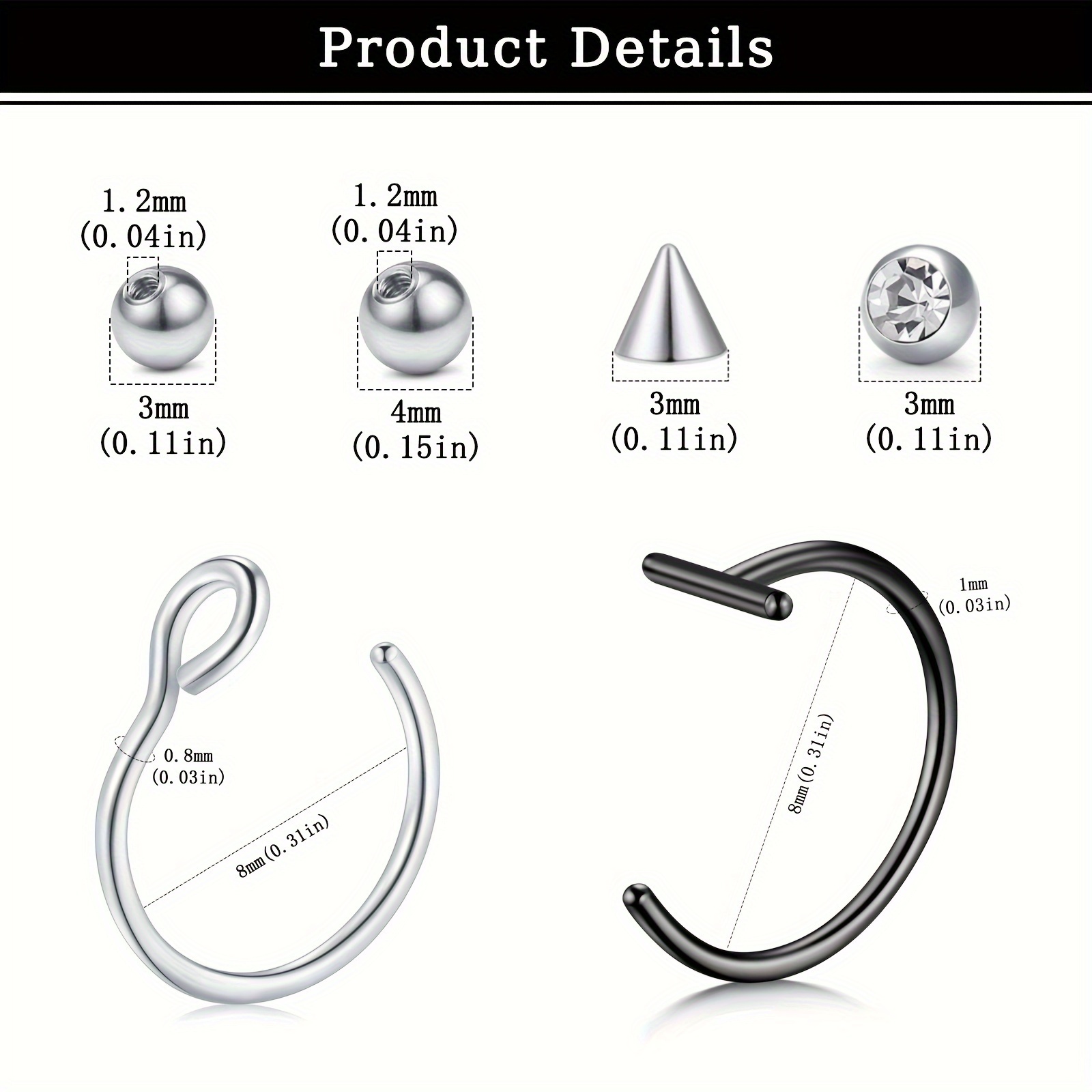 เครื่องประดับเจาะปลอม แหวนเจาะ - Body Jewelry And Earrings บทวิจารณ์และราคา
