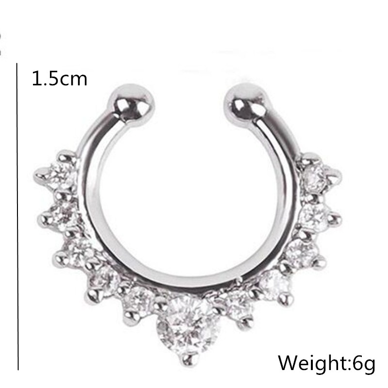 1ชิ้นที่หนีบจมูกรูปตัวยูห่วงจม - Body Jewelry And Earrings บทวิจารณ์และราคา