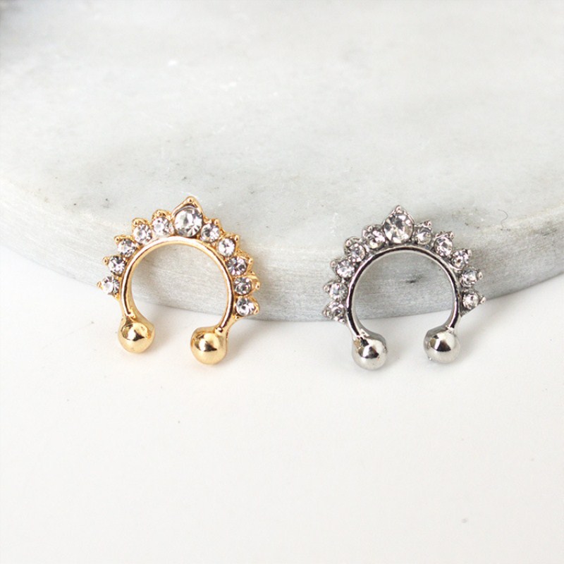 1ชิ้นที่หนีบจมูกรูปตัวยูห่วงจม - Body Jewelry And Earrings บทวิจารณ์และราคา