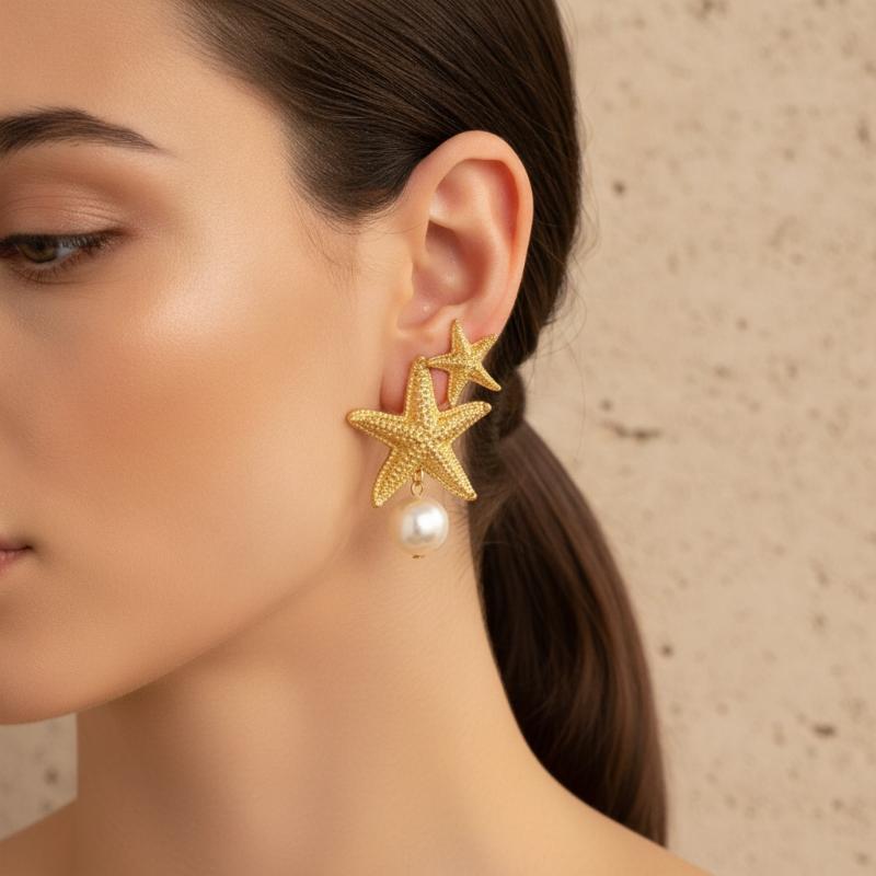ต่างหูมุกเทียมรูปทรงเปลือกหอย  - Conch Earring Hoop บทวิจารณ์และราคา