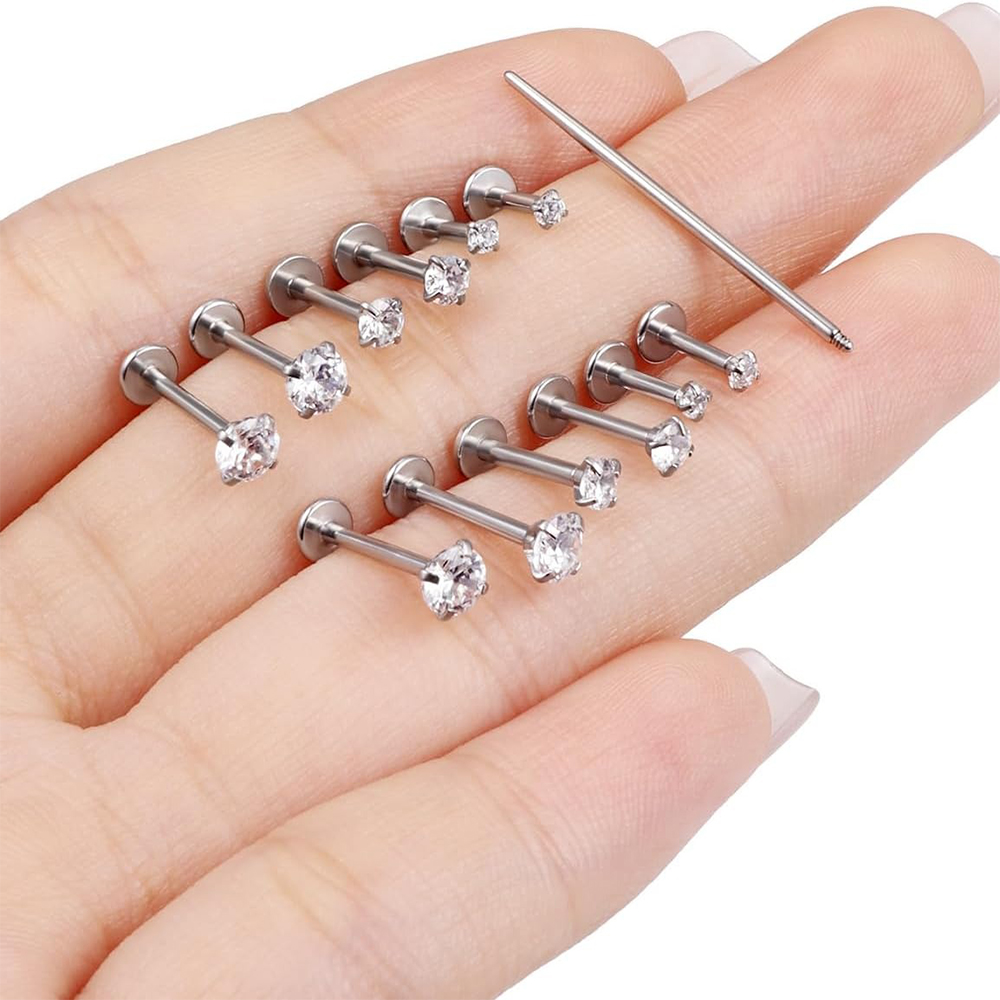13 PCS Labret เจาะชุดเหล็กผ่าต - Body Jewelry Flat Back บทวิจารณ์และราคา