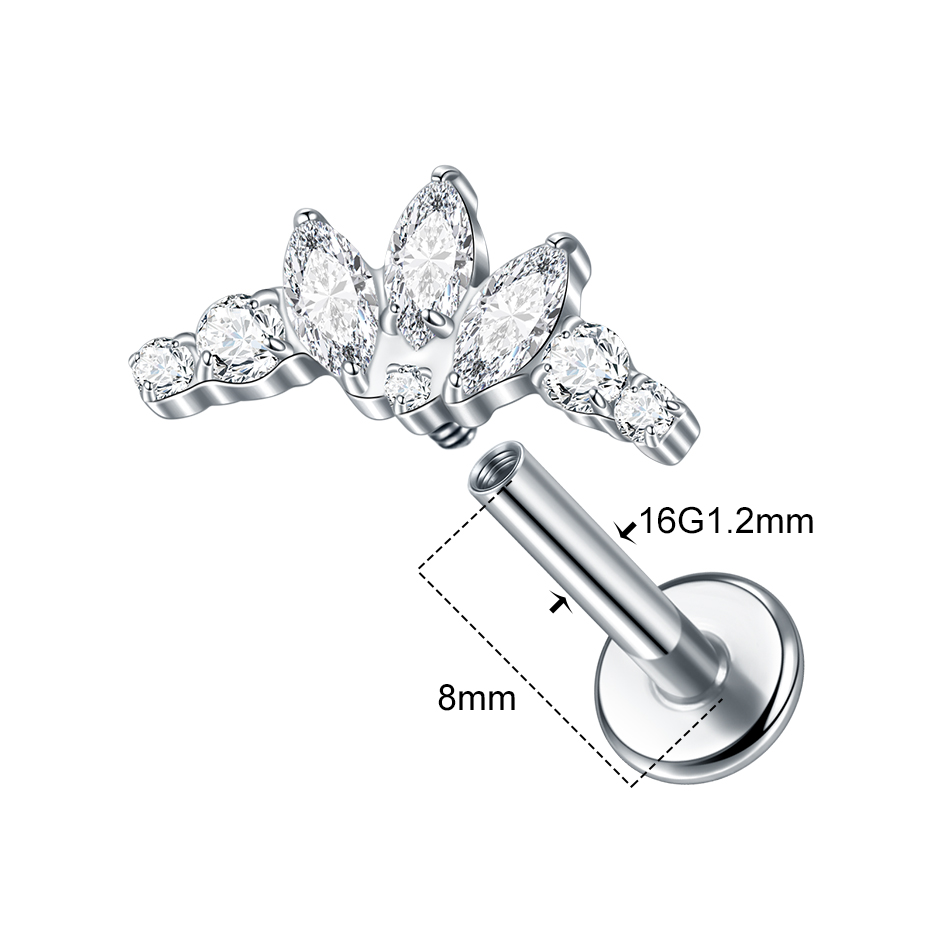 ต่างหูไทเทเนียมเซอร์โคเนียรูปป - Body Jewelry Internally Threaded บทวิจารณ์และราคา