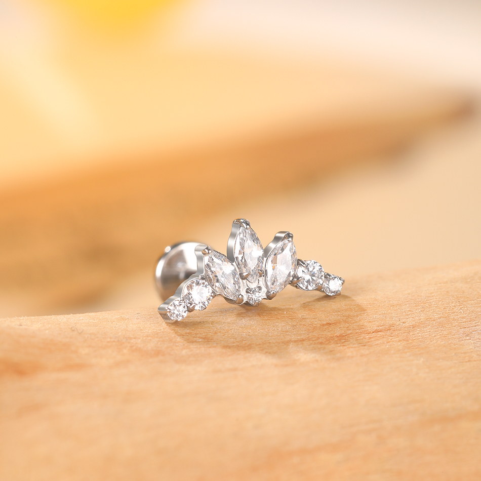 ต่างหูไทเทเนียมเซอร์โคเนียรูปป - Body Jewelry Internally Threaded บทวิจารณ์และราคา