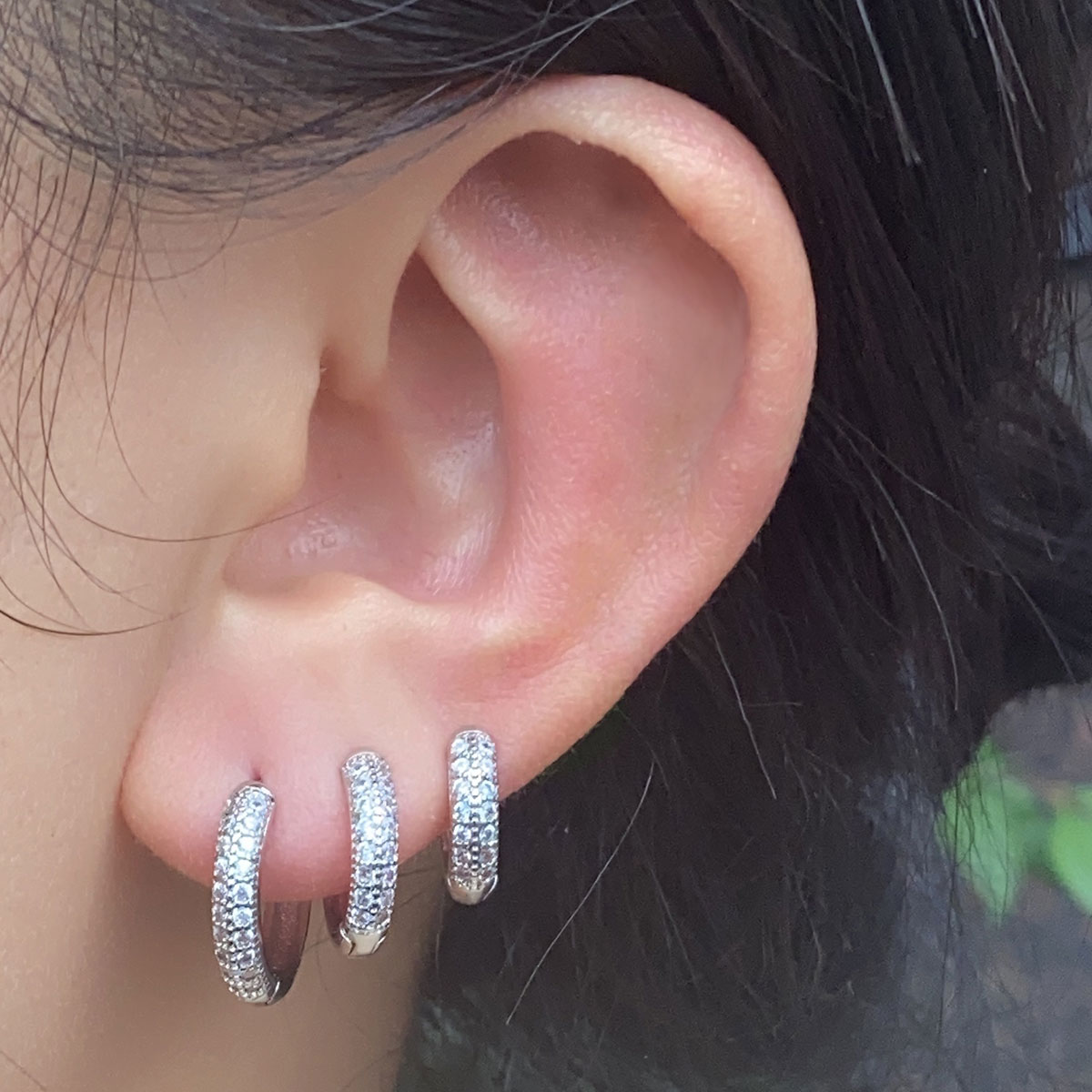 2024 แฟชั่นคู่แถวZircon Huggie - Conch Earring Hoop บทวิจารณ์และราคา