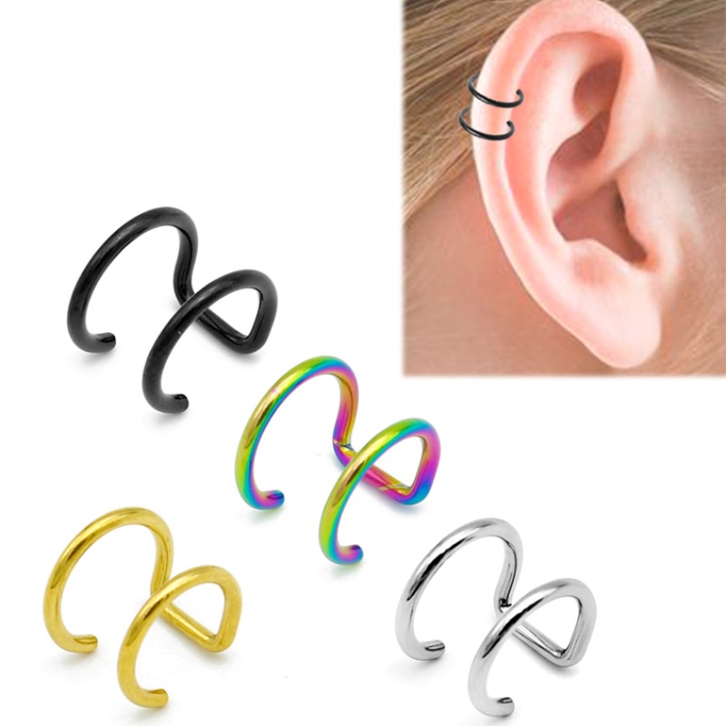 ต่างหูหนีบแบบคลิป 2 ชิ้น ทำจาก - Body Jewelry And Earrings บทวิจารณ์และราคา