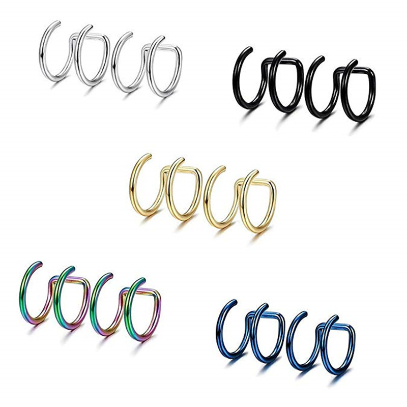 ต่างหูหนีบแบบคลิป 2 ชิ้น ทำจาก - Body Jewelry And Earrings บทวิจารณ์และราคา