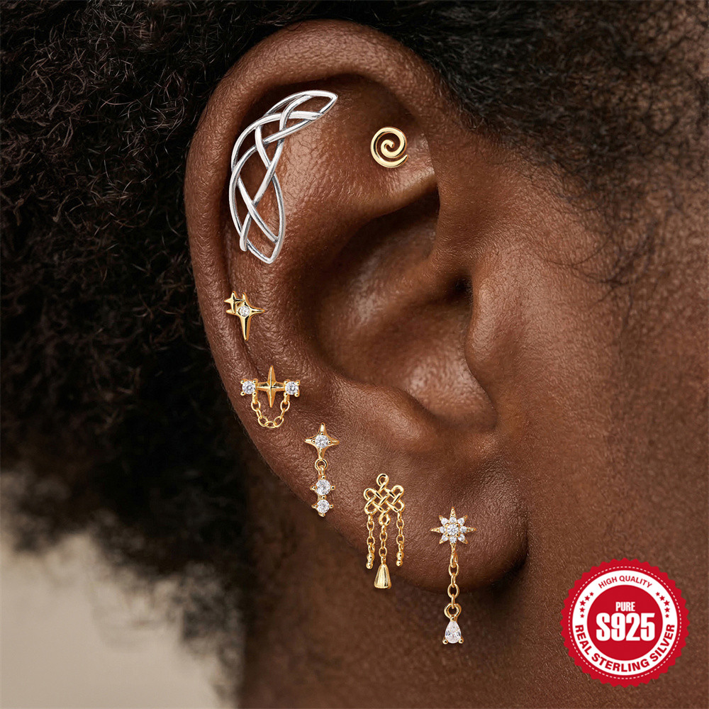 ต่างหูเงินแท้ 925 สไตล์โกธิค ล - Body Jewelry Flat Back บทวิจารณ์และราคา
