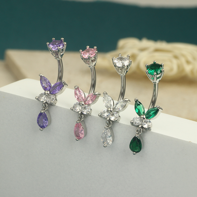 14G Dangle ผีเสื้อ Belly แหวน  - Body Jewelry Co บทวิจารณ์และราคา