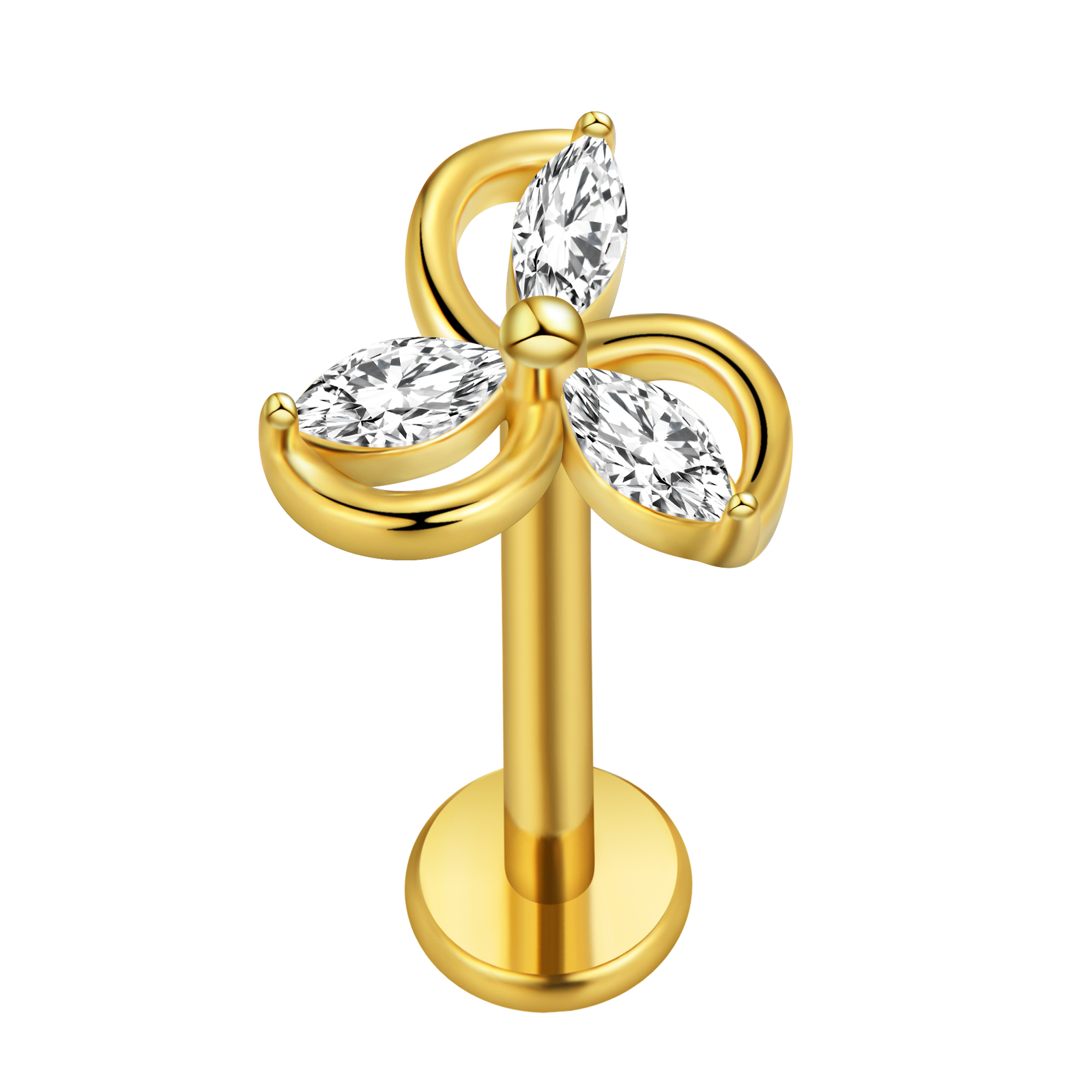 Maple Leaf Labret Piercing Sta - Body Jewelry Internally Threaded บทวิจารณ์และราคา