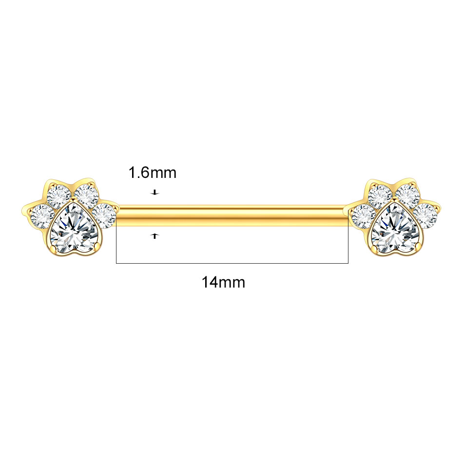 ต่างหูเจาะหัวนมไทเทเนียมรูปดอก - Body Jewelry Internally Threaded บทวิจารณ์และราคา