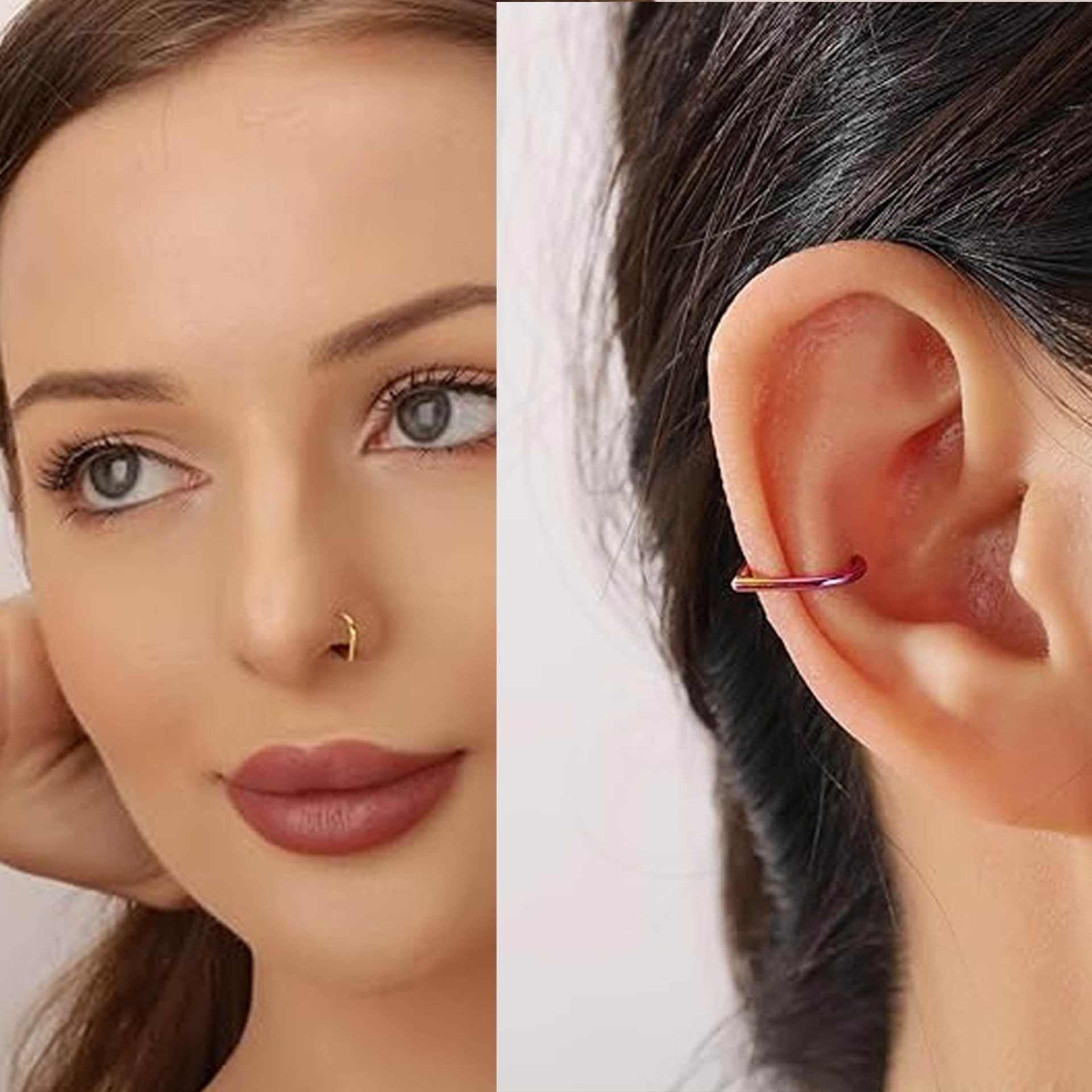 ชุดแหวนจมูกปลอมสแตนเลส 5 ชิ้น  - Body Jewelry And Earrings บทวิจารณ์และราคา