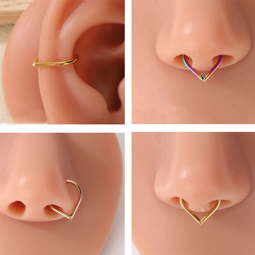 ชุดแหวนจมูกปลอมสแตนเลส 5 ชิ้น  - Body Jewelry And Earrings บทวิจารณ์และราคา