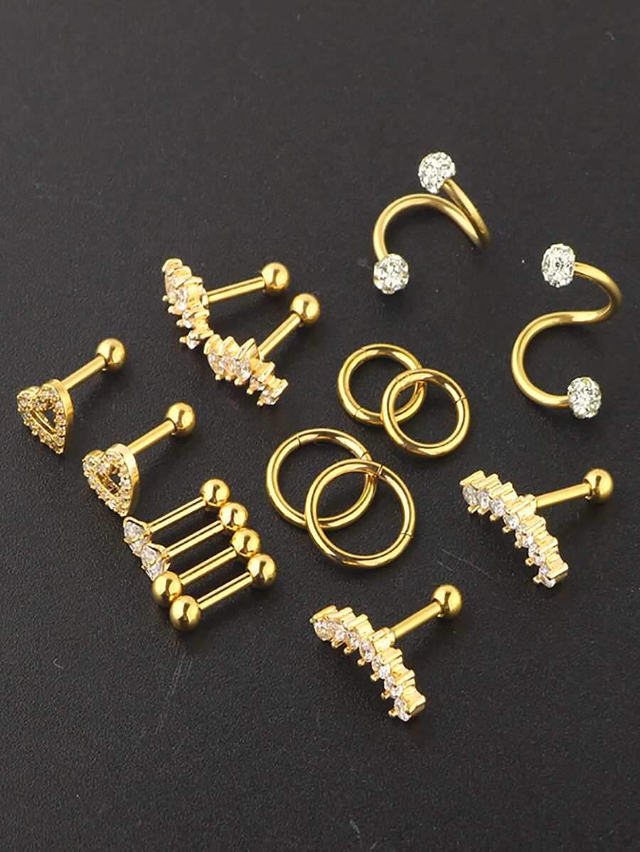 SGIAWETA-16ชิ้น ต่างหูเจาะกระด - Conch Earring Hoop บทวิจารณ์และราคา