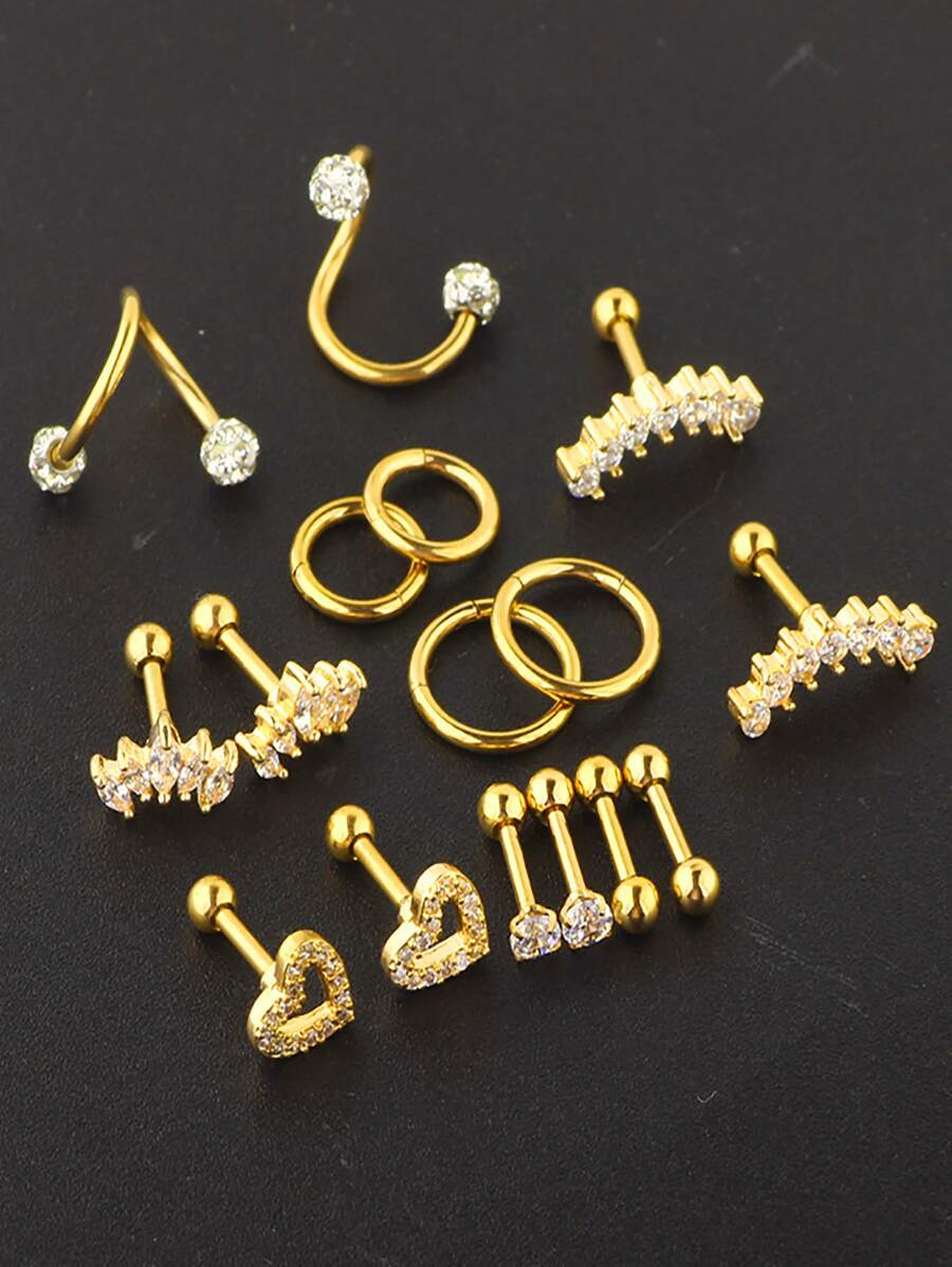 SGIAWETA-16ชิ้น ต่างหูเจาะกระด - Conch Earring Hoop บทวิจารณ์และราคา