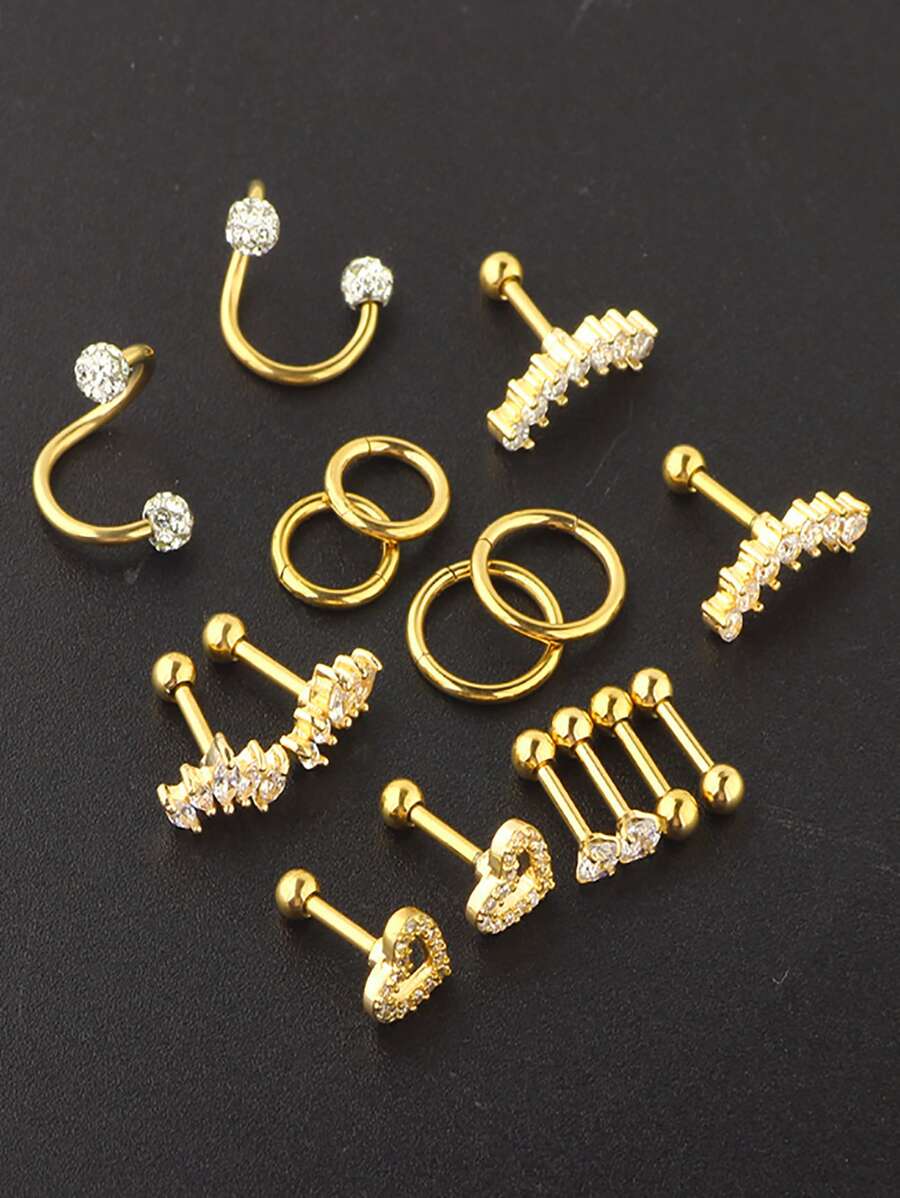 SGIAWETA-16ชิ้น ต่างหูเจาะกระด - Conch Earring Hoop บทวิจารณ์และราคา