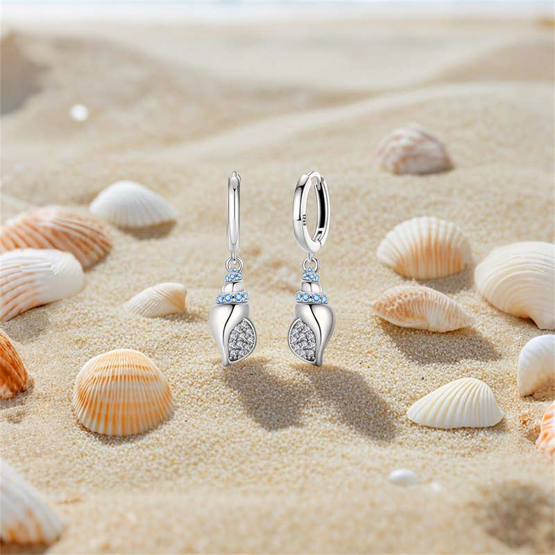 ต่างหูผู้หญิง 925 เงินสเตอร์ลิ - Conch Earring Hoop บทวิจารณ์และราคา
