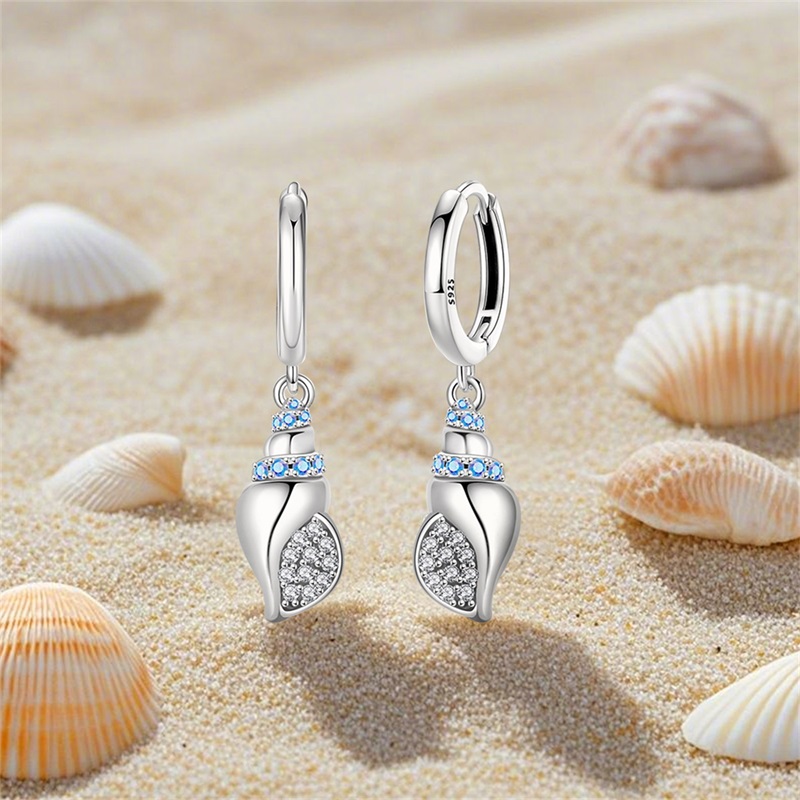 ต่างหูผู้หญิง 925 เงินสเตอร์ลิ - Conch Earring Hoop บทวิจารณ์และราคา