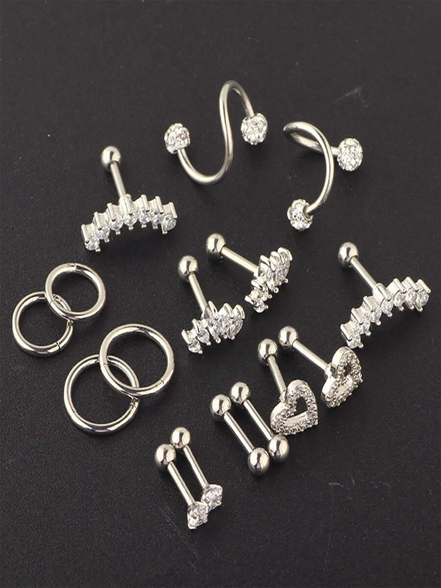 SGIAWETA-16ชิ้น ต่างหูเจาะกระด - Conch Earring Hoop บทวิจารณ์และราคา