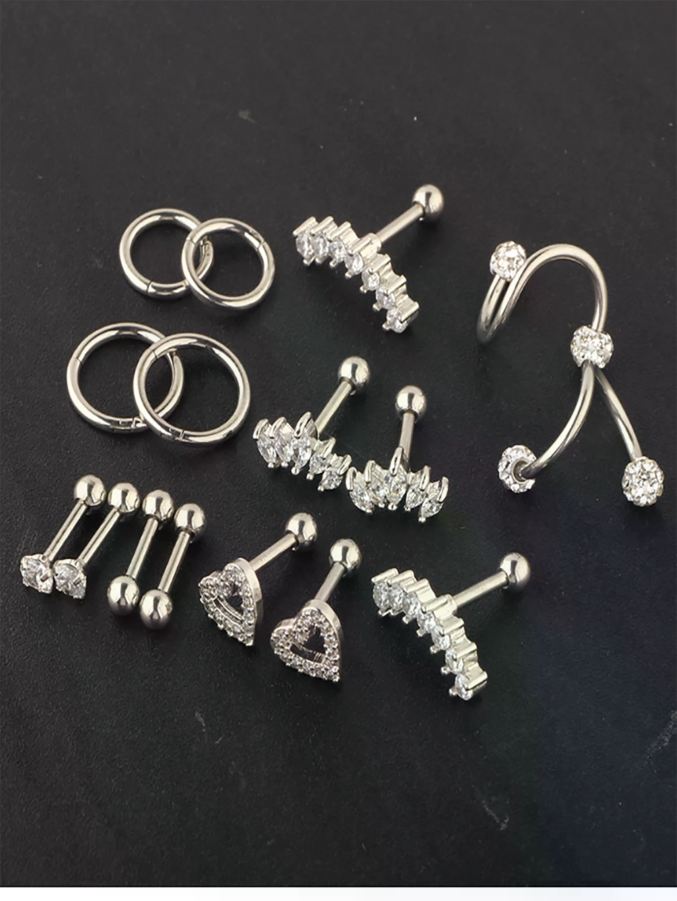 SGIAWETA-16ชิ้น ต่างหูเจาะกระด - Conch Earring Hoop บทวิจารณ์และราคา