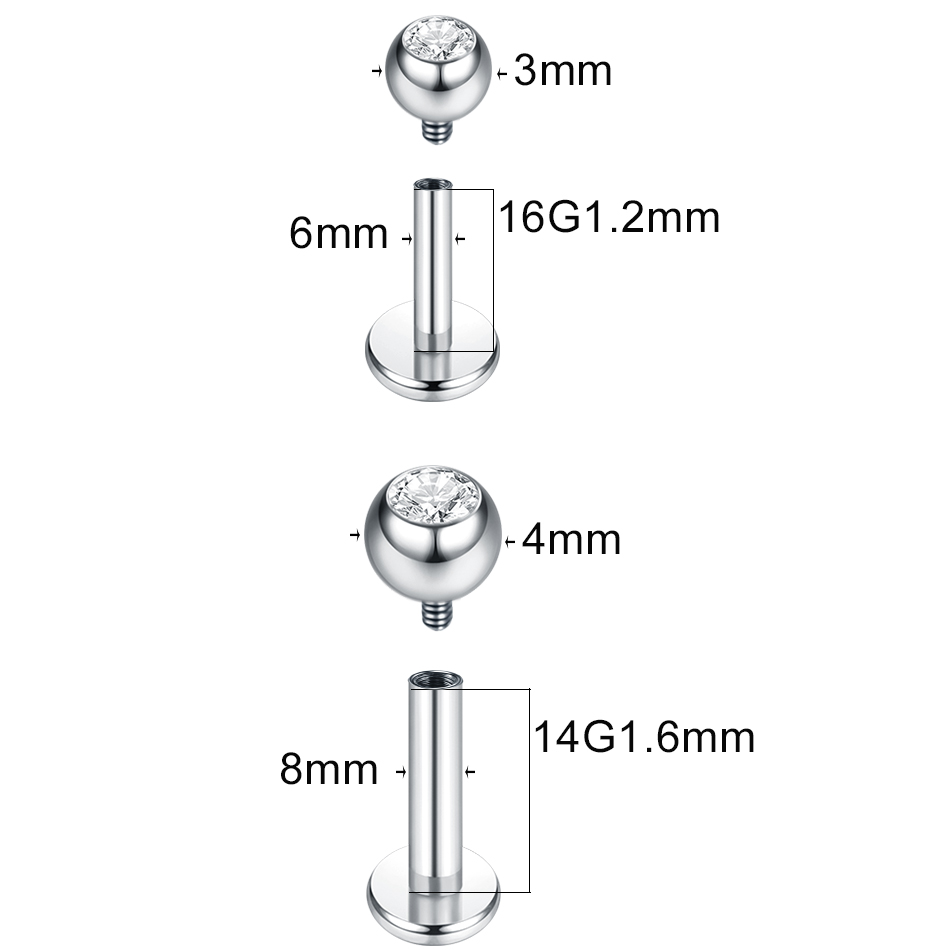 จิวเวอร์ริ่งเจาะริมฝีปากทำจากไ - Body Jewelry Internally Threaded บทวิจารณ์และราคา
