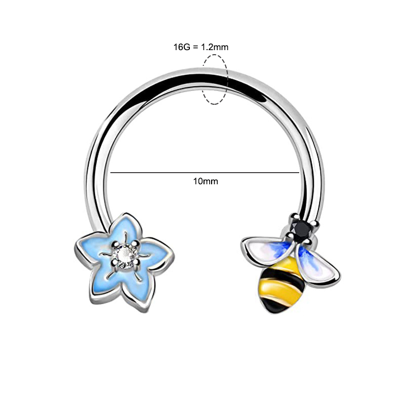 แหวนเจาะจมูก 16G แบบวงแหวน ทำจ - Body Jewelry And Earrings บทวิจารณ์และราคา