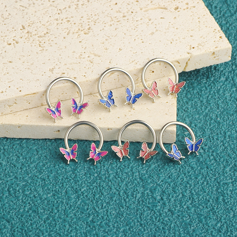 แหวนเจาะจมูก 16G แบบวงแหวน ทำจ - Body Jewelry And Earrings บทวิจารณ์และราคา