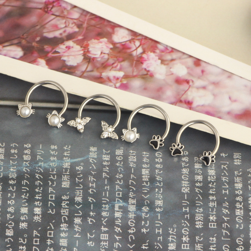 แหวนเจาะจมูก 16G แบบวงแหวน ทำจ - Body Jewelry And Earrings บทวิจารณ์และราคา