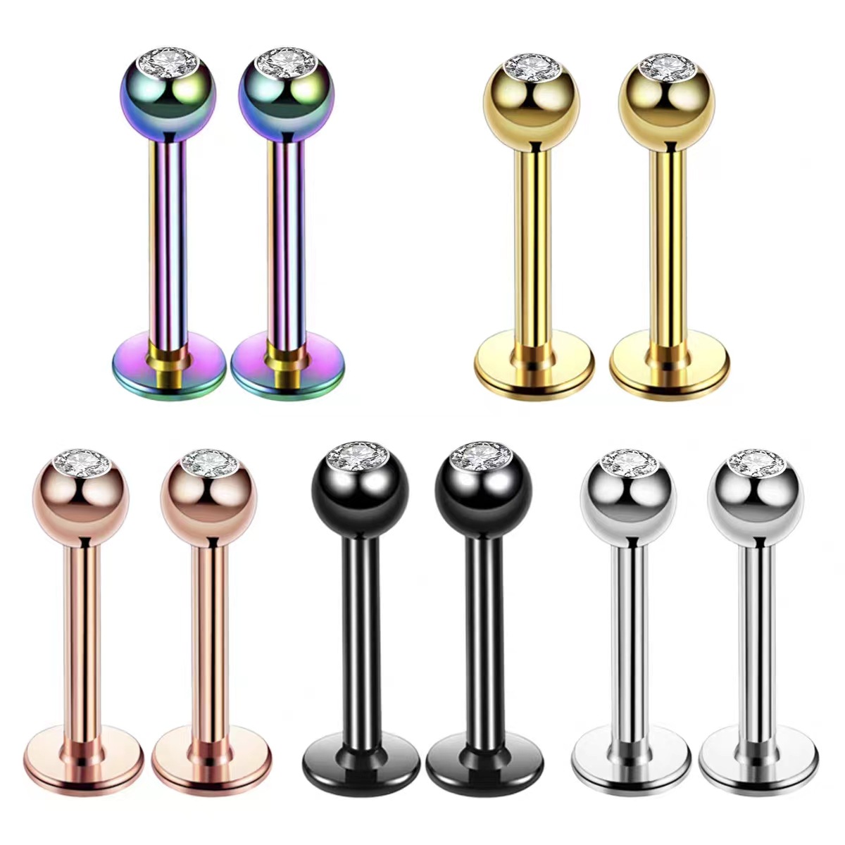 จิวเจาะริมฝีปาก/กระดูกอ่อน/หู/ - Body Jewelry And Earrings บทวิจารณ์และราคา