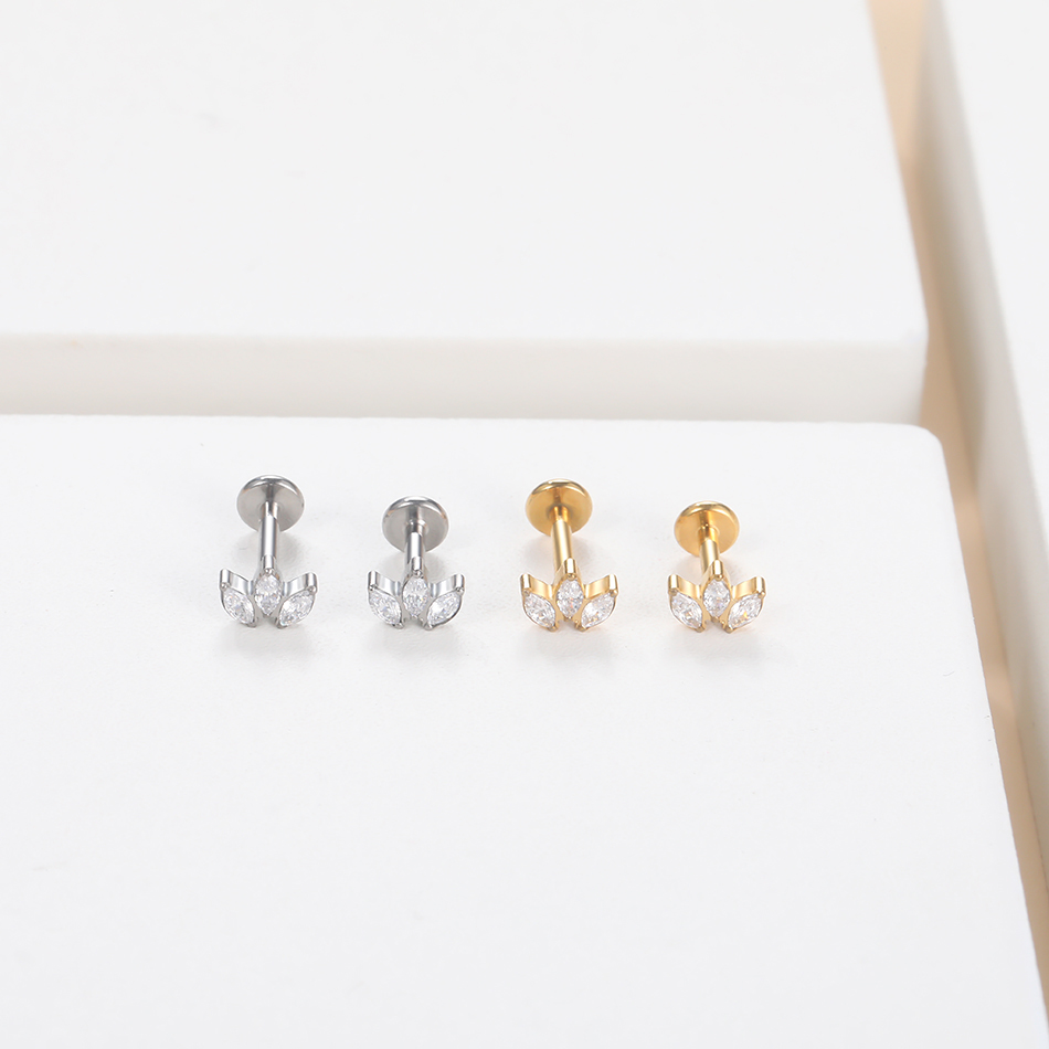 1 PC Labret Piercing ไทเทเนียม - Body Jewelry Internally Threaded บทวิจารณ์และราคา