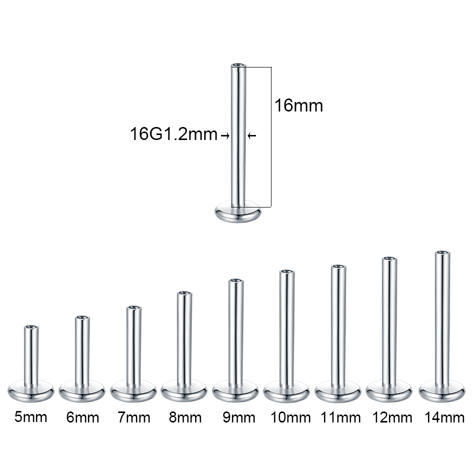 10ชิ้น/เซ็ตผ่าตัดเหล็ก Labret  - Body Jewelry Internally Threaded บทวิจารณ์และราคา