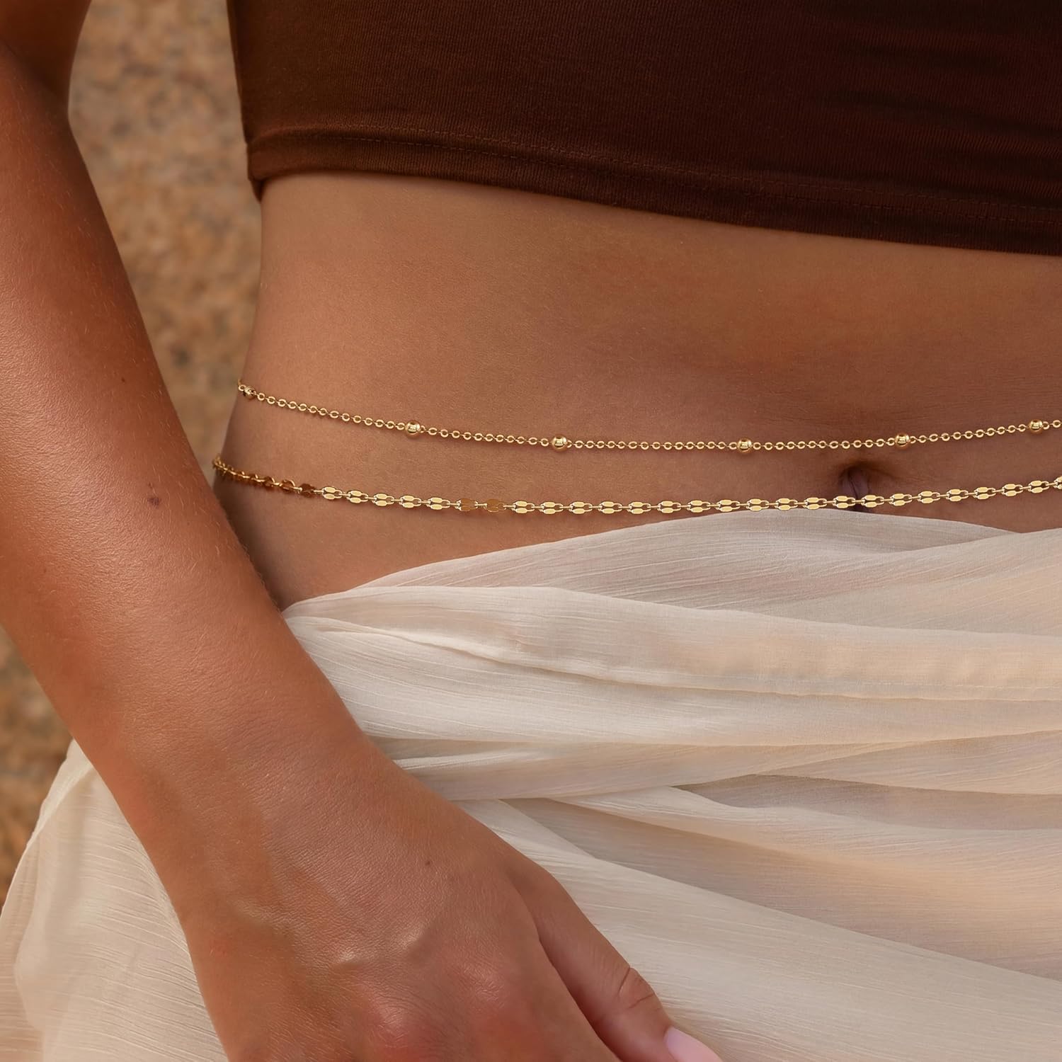 โซ่คาดเอวชุบทอง 14K สำหรับผู้ห - Body Jewelry Gold Plated บทวิจารณ์และราคา